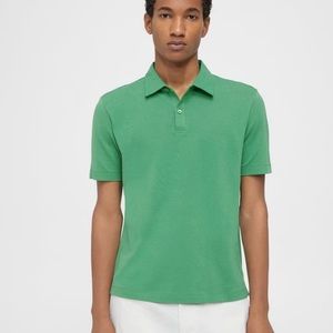 NWT Theory function pique knit Joffrey Polo in jade green - XL